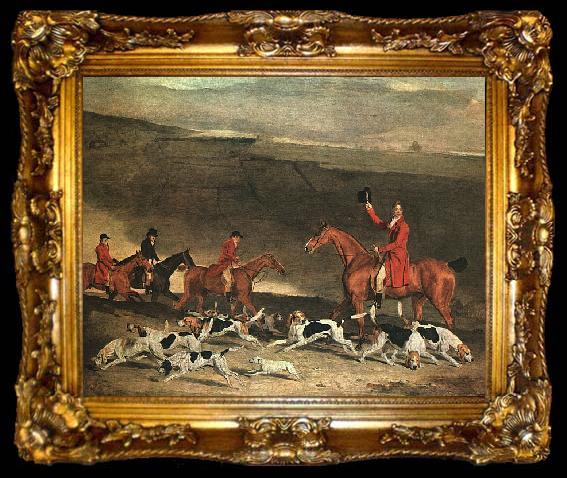 framed  Benjamin Marshall Francis Dukinfield Astley and his Harriers, ta009-2